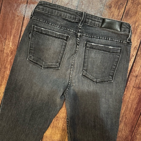 🔥 👖Parker Smith Women’s Jeans | Black Wash Frayed Hem Straight Leg | Size 27 - Picture 8 of 8